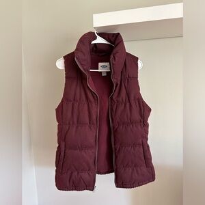 Old Navy vest. Maroon. Size medium. Fleece lined. Worn only a couple times.
